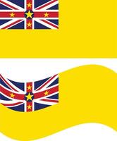 Waving flag of Niue. Niue flag on white background. Niue Flag. flat style. vector