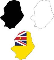 Niue Map icon. Niue Map Clipart. Niue Flag Map sign. Niue Outline. flat style. vector