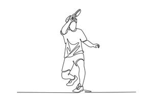 Single one line drawing professional table tennis players performing strokes and returns. Showing speed, focus, and reflex in ping pong action. Continuous line draw design graphic illustration vector