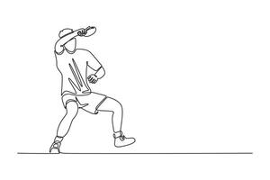 Single one line drawing male table tennis players performing dynamic strokes and returns. Showing speed, focus, and reflex in modern ping pong. Continuous line draw design graphic illustration vector