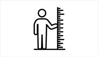 Height Measurement Icon with Person and Scale vector