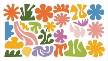 Abstract Floral Shapes in Vibrant Colors Design vector