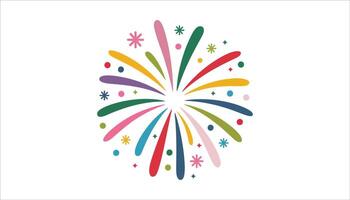 Bright and Fun Firework Explosion with Rainbow Colors vector