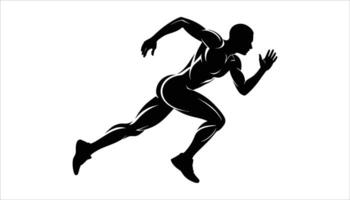 Runner silhouette in motion for athletics and sports competition high resolution picture vector
