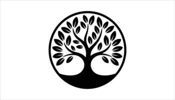 Minimalistic Tree Illustration with Leaves vector