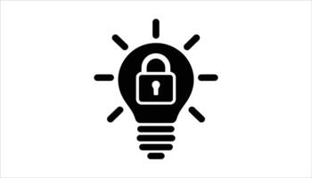 Lightbulb with Lock Icon Intellectual Property Protection Concept vector