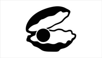 Oyster Shell with Pearl Icon vector