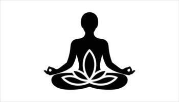 Mindful meditation pose with lotus icon for inner peace and wellness high resolution picture vector
