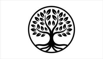 Black and White Tree Symbol Design vector