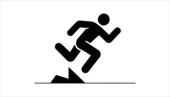 Running silhouette with motion lines vector