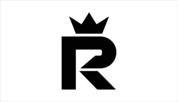 Crown logo with letter R modern monogram design high resolution picture vector