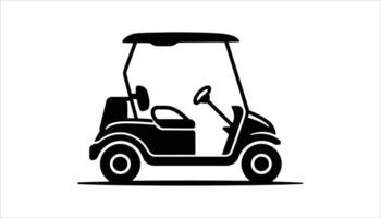 Golf Cart Icon in Black Silhouette vector