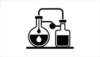 Laboratory Equipment with Chemical Flask and Test Tube Icon vector