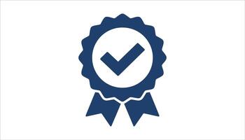 Quality Guarantee Badge with Check Mark Icon vector