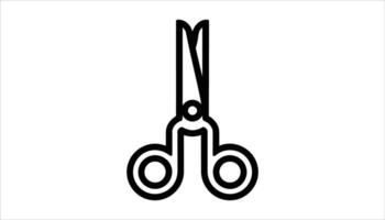 Scissors Line Icon Minimal Cutting Tool Illustration Isolated vector