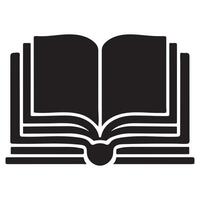Opened Book With Clipart Silhouette And Beautiful Open Logos Style Object For Education or literature is Shown isolated vector