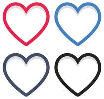Set of heart icon isolated on white background. vector
