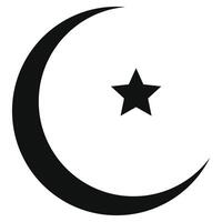 Star and crescent icon isolated on white background. vector
