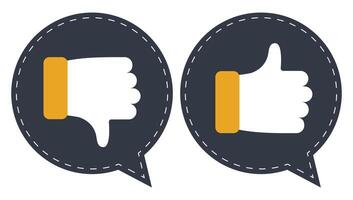 Like and dislike icon isolated on white background. vector