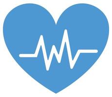 Flat heartbeat icon symbol isolated on white background. vector