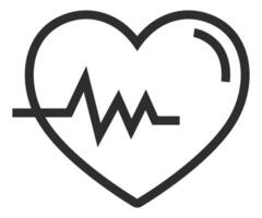 Heart and pulse flat icon design isolated on white background. vector