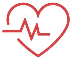 Heart pulse flat icon isolated on white background. vector
