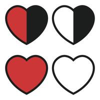 Like and heart icon isolated on white background. vector
