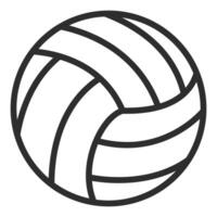 Black volleyball ball symbol isolated on white background. vector