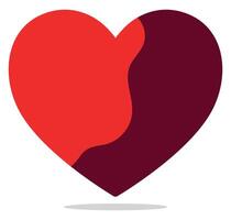 Abstract heart flat icon isolated on white background. vector