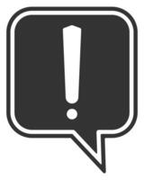 Exclamation mark in bubble chat icon isolated on white background. vector