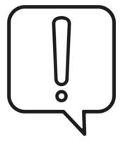 Exclamation mark in speech bubble isolated on white background. vector