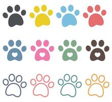 Paw print simple icon design isolated on white background. vector