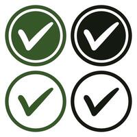 Check mark icon button set. vector