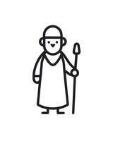 Ancient Priest Minimal Line Icon Concept vector