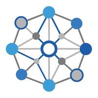 Circular Network Graphic Connection Blue And Grey vector