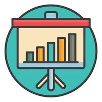 Presentation Board With Growing Bar Graph vector