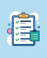 Checklist With Tick Marks In Cartoon Style vector