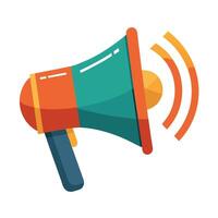 Retro Styled Megaphone With Sound Waves vector