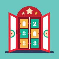 Countdown Graphic With Numbers In Cabinet vector