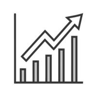 Growing Graph With An Arrow Up vector