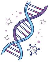 Dna Structure With Virus And Bubbles Icon vector