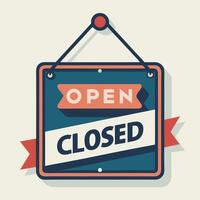 Retro Open Closed Sign Illustration vector