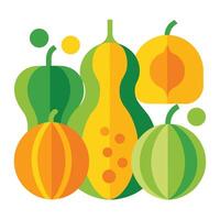 Flat Design Colorful Various Shaped Vegetables vector
