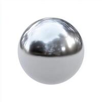 Realistic steel ball reflects light with cold gleam, radiating strength and precision. It sturdy and shiny photo