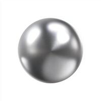 realistic steel ball isolate on white background is metallic and creates modern feeling. clean, smooth surface looks slick and minimalist photo