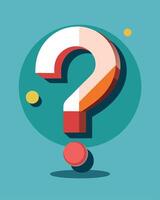 Bold Question Mark Symbol On Teal Background vector