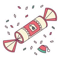 Festive Christmas Cracker With Confetti Illustration vector