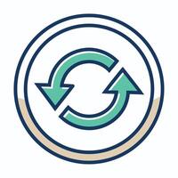 Circle With Arrows Replay Refresh Symbol vector