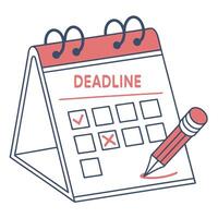 Deadline Calendar With Check And Cross Marks vector