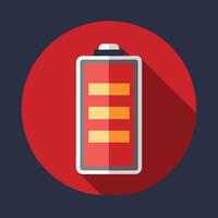 Battery Charging Status Flat Design Style vector